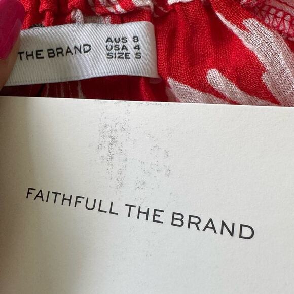 FAITHFULL THE LABEL - LULU MAXI SKIRT CAMARA FLORAL PRINT - RED Size 4 - Picture 6 of 8
